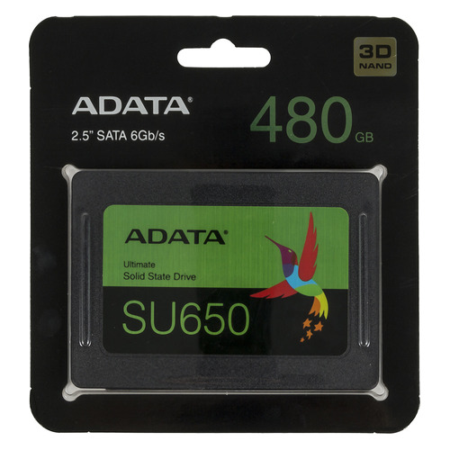 

SSD накопитель ADATA Ultimate SU650 ASU650SS-480GT-R 480ГБ, 2.5", SATA III, SATA