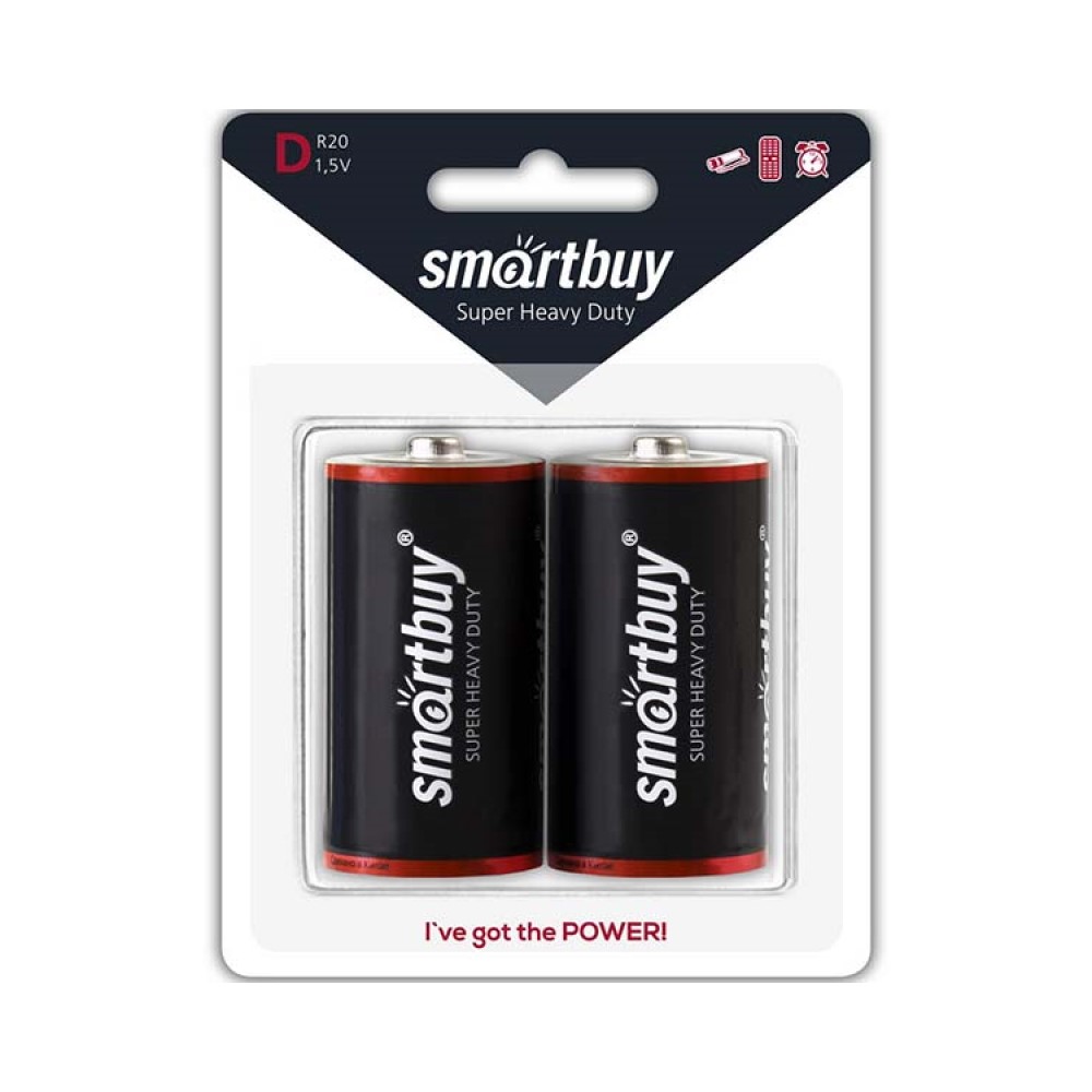 Батарейка солевая R20(D) Smartbuy 2 шт солевая батарейка jazzway