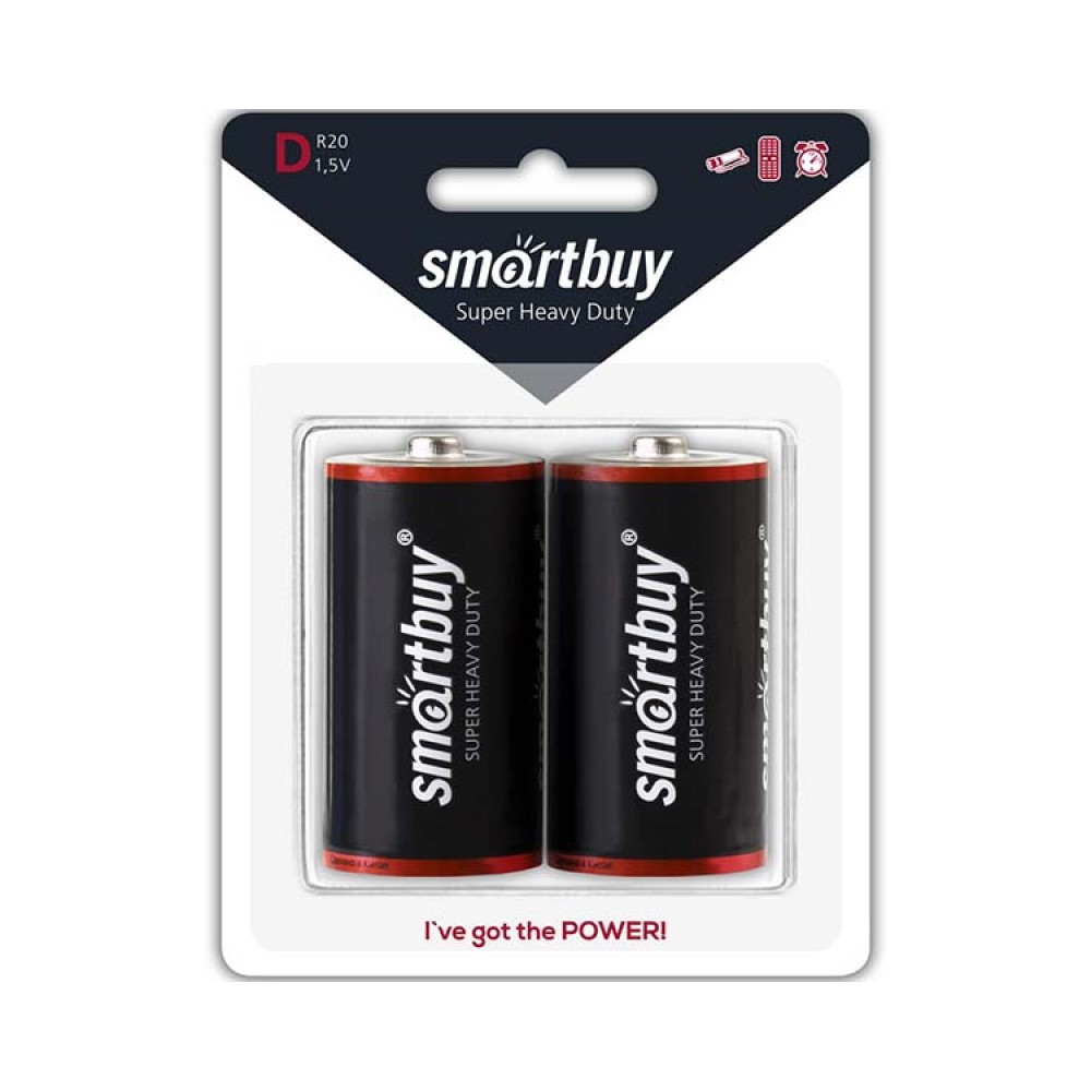 

Батарейка солевая R20(D) Smartbuy 2 шт