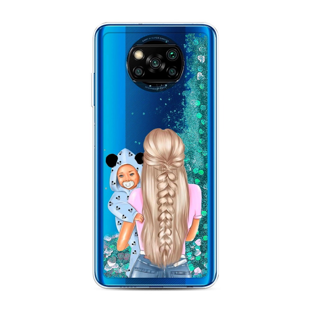 

Жидкий чехол с блестками "Молодая мама" на Xiaomi Poco X3 NFC, 39295-1