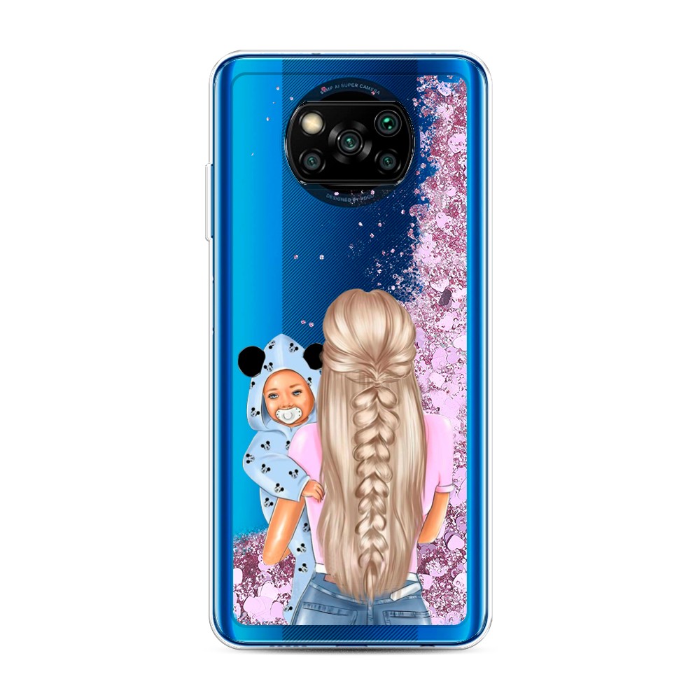 

Жидкий чехол с блестками "Молодая мама" на Xiaomi Poco X3 NFC, 39294-1