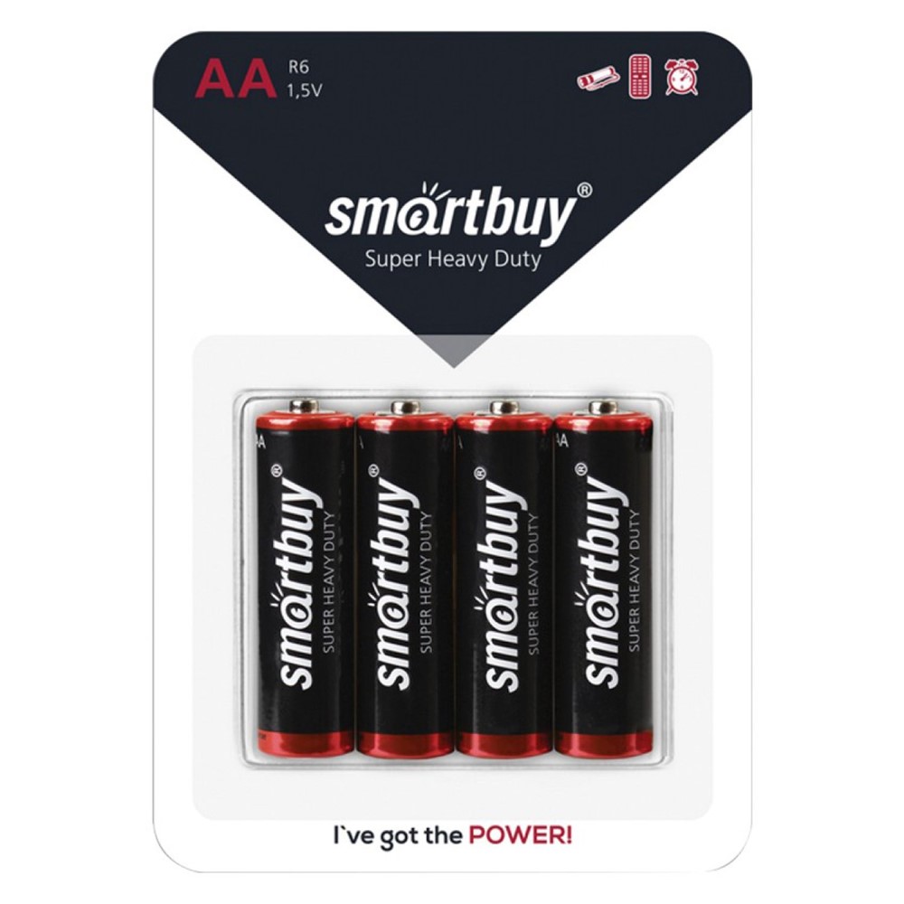 Батарейка солевая R6(АА) Smartbuy 4 шт