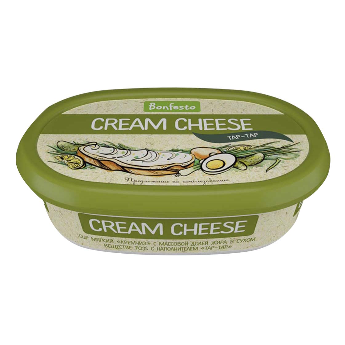 фото Сыр мягкий bonfesto cream cheese тар-тар 70% 170 г