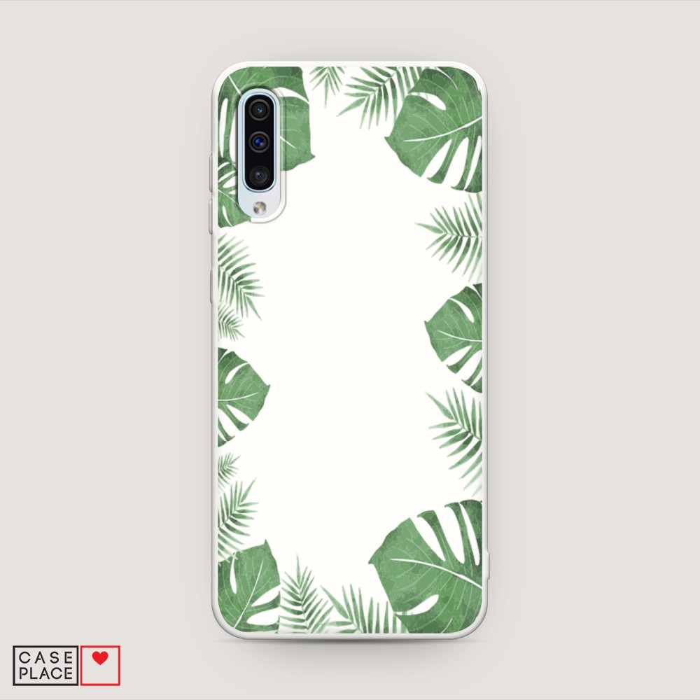 

Матовый силиконовый чехол "Листья папоротника рамка" на Samsung Galaxy A30s