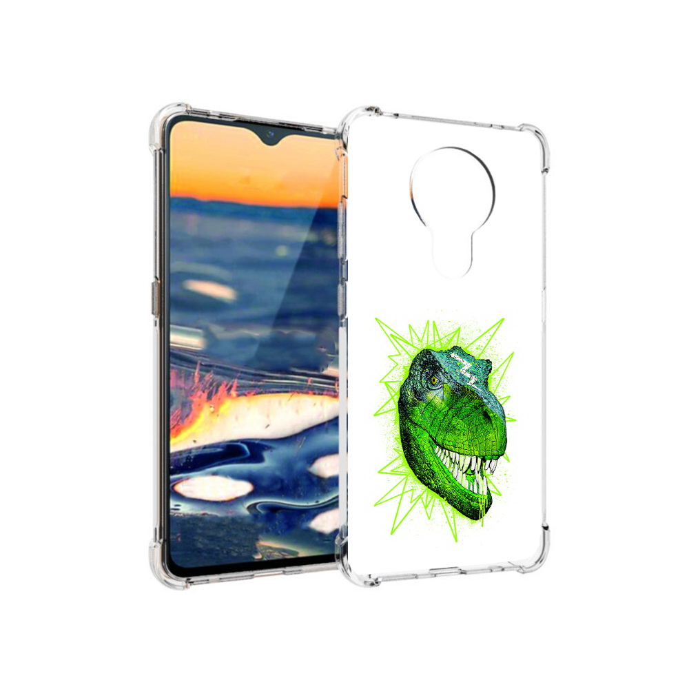 

Чехол MyPads Tocco для Nokia 5.3 зеленый динозавр (PT227052.106.358), Прозрачный, Tocco