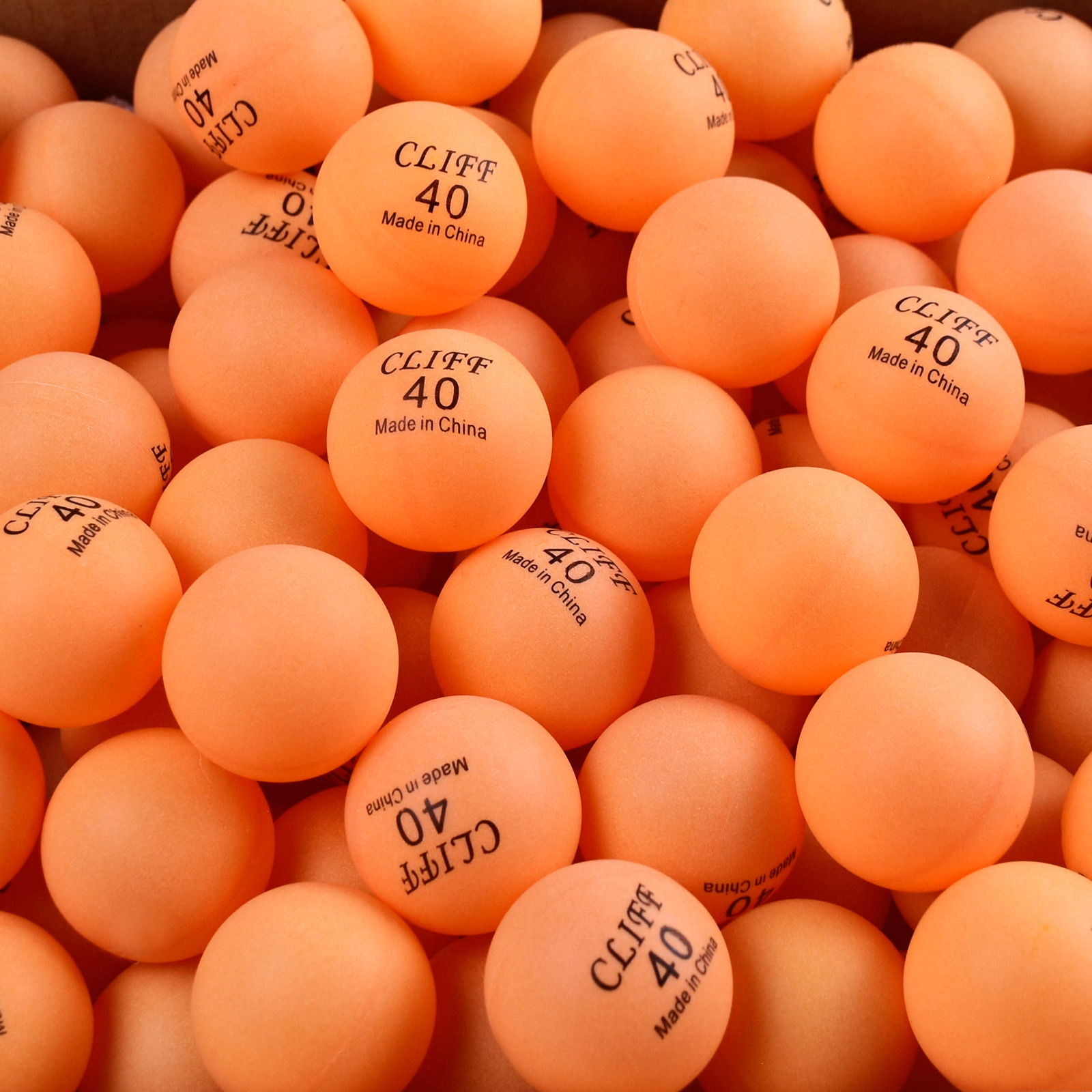 Мячи для настольного тенниса CLIFF, 40мм, пакет 144 штуки, оранжевые