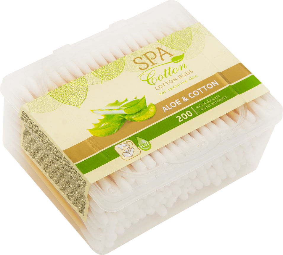 фото Палочки ватные spa cotton aloe 200шт cotton club