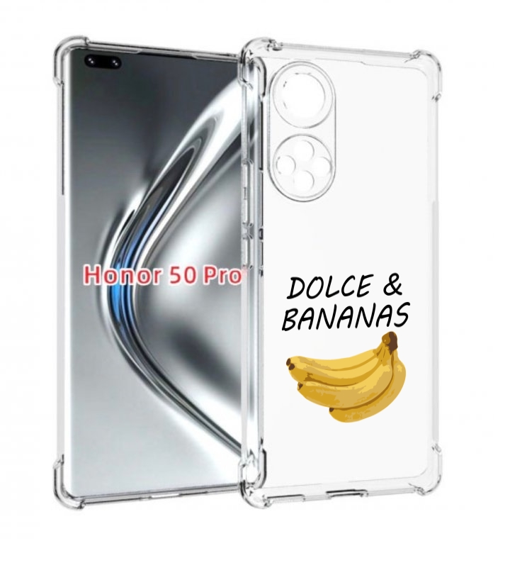 

Чехол бампер MyPads Dolce Дольче банан для Honor 50 Pro/N, Прозрачный, Tocco