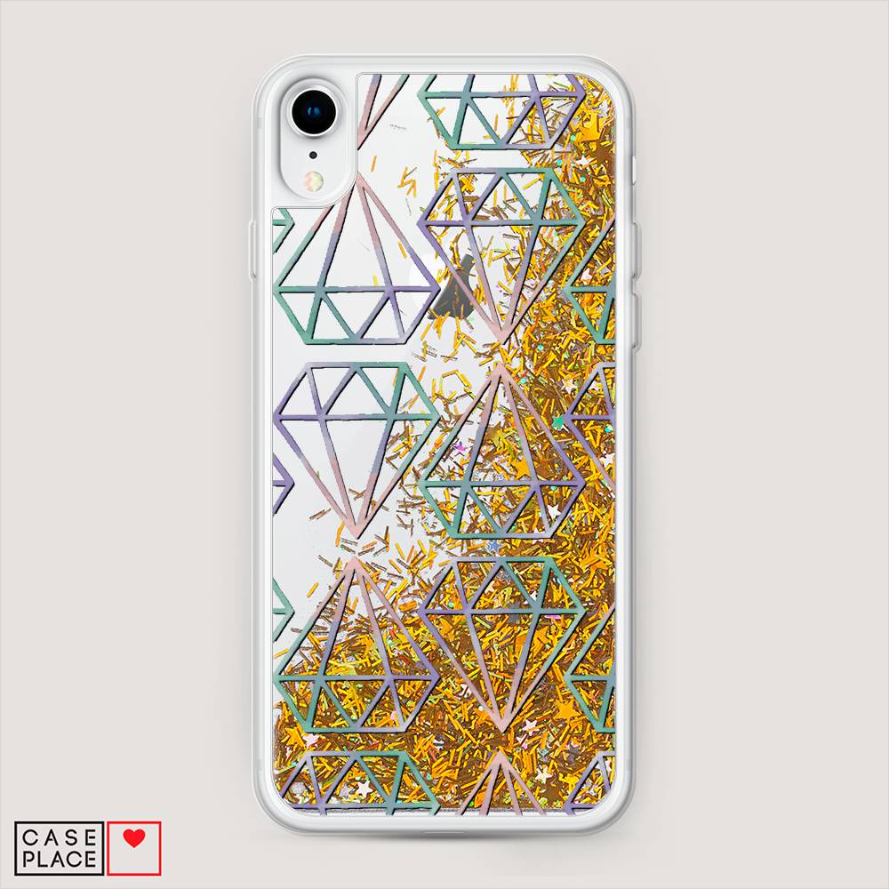 

Жидкий чехол с блестками "Бриллианты голографика" на Apple iPhone XR (10R), 12090-1