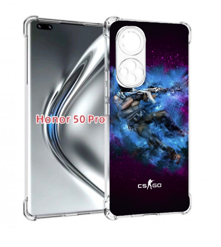 

Чехол бампер MyPads CS-go-террорист для Honor 50 Pro., Прозрачный, Tocco