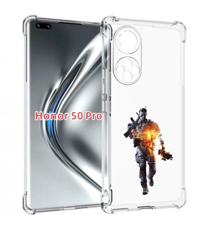 

Чехол бампер MyPads Battlefield-4 мужской для Honor 50 Pr, Прозрачный, Tocco