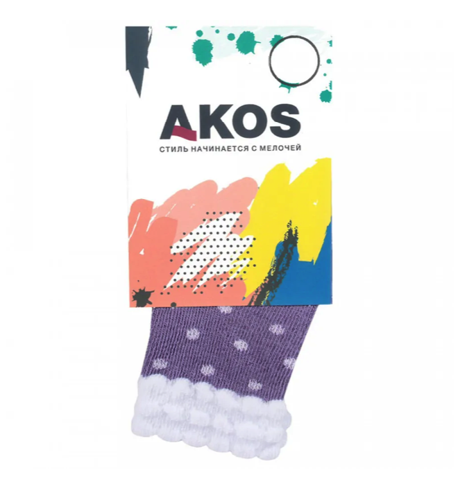 

Носки детские Akos Горох фиолетовые размер 8, Горох