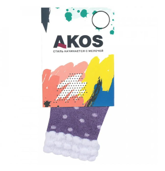 

Носки детские Akos Горох фиолетовые размер 10, Горох