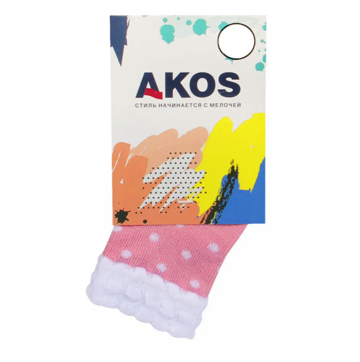 

Носки детские Akos Горох розовые размер 8, Горох