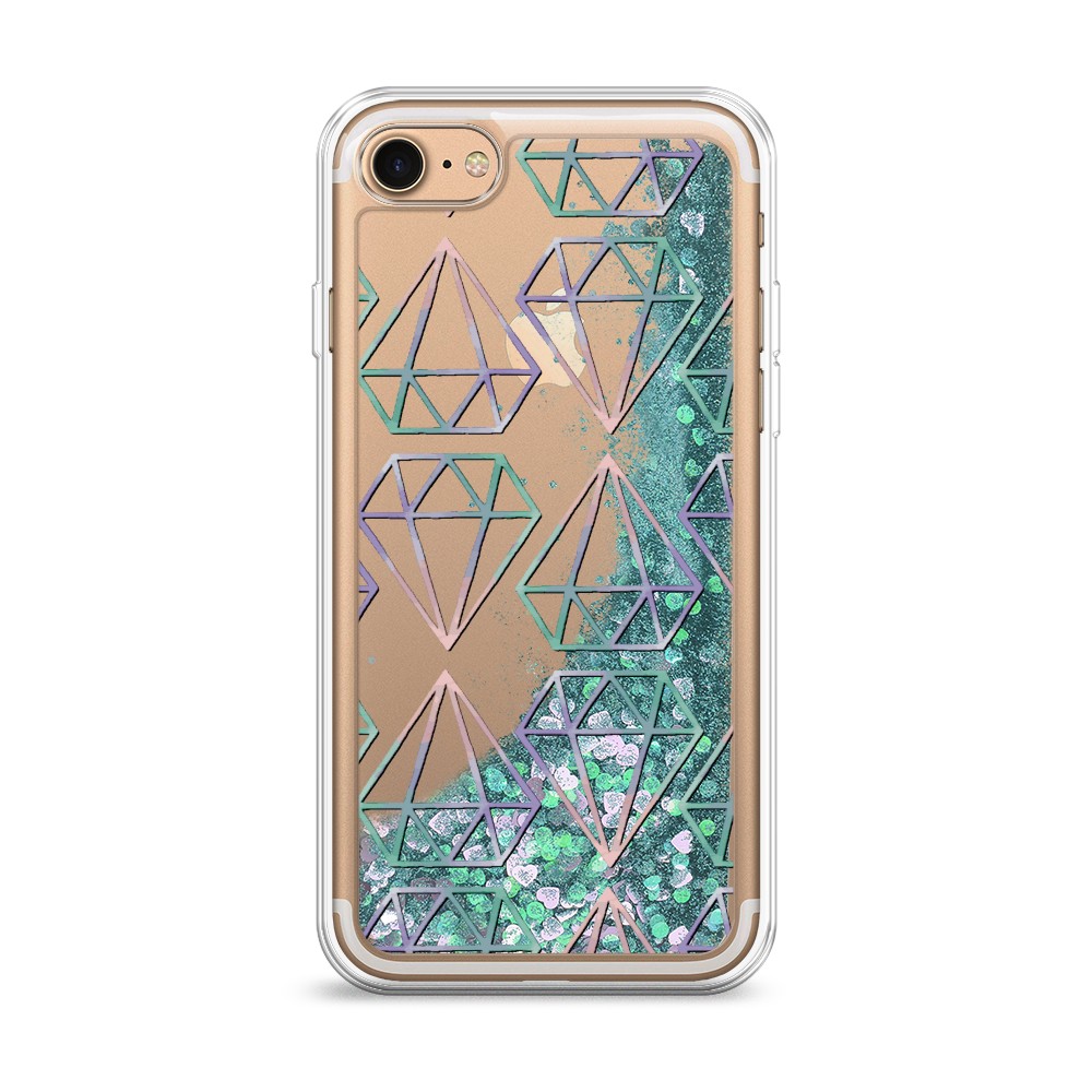 

Жидкий чехол с блестками "Бриллианты голографика" на Apple iPhone 8, 10895-1