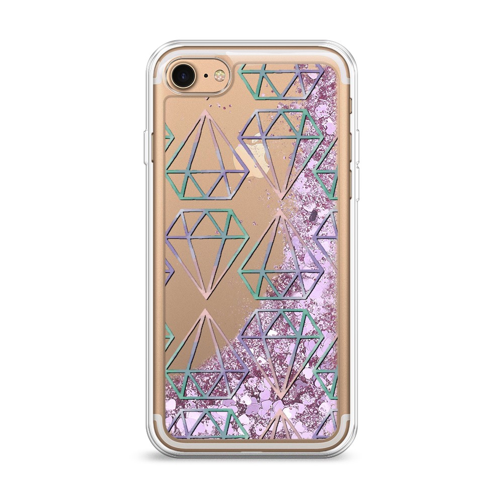 

Жидкий чехол с блестками "Бриллианты голографика" на Apple iPhone 8, 10894-1