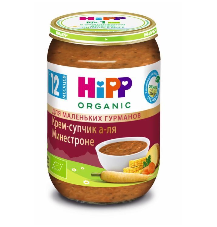 фото Крем-супчик hipp органический а-ля минестроне с 12 месяцев 190 г