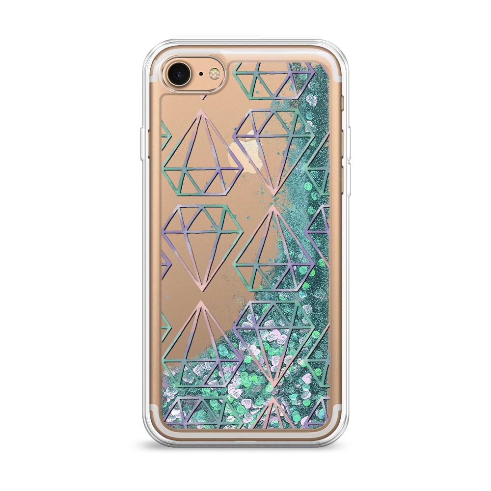 

Жидкий чехол с блестками "Бриллианты голографика" на Apple iPhone 7, 10695-1