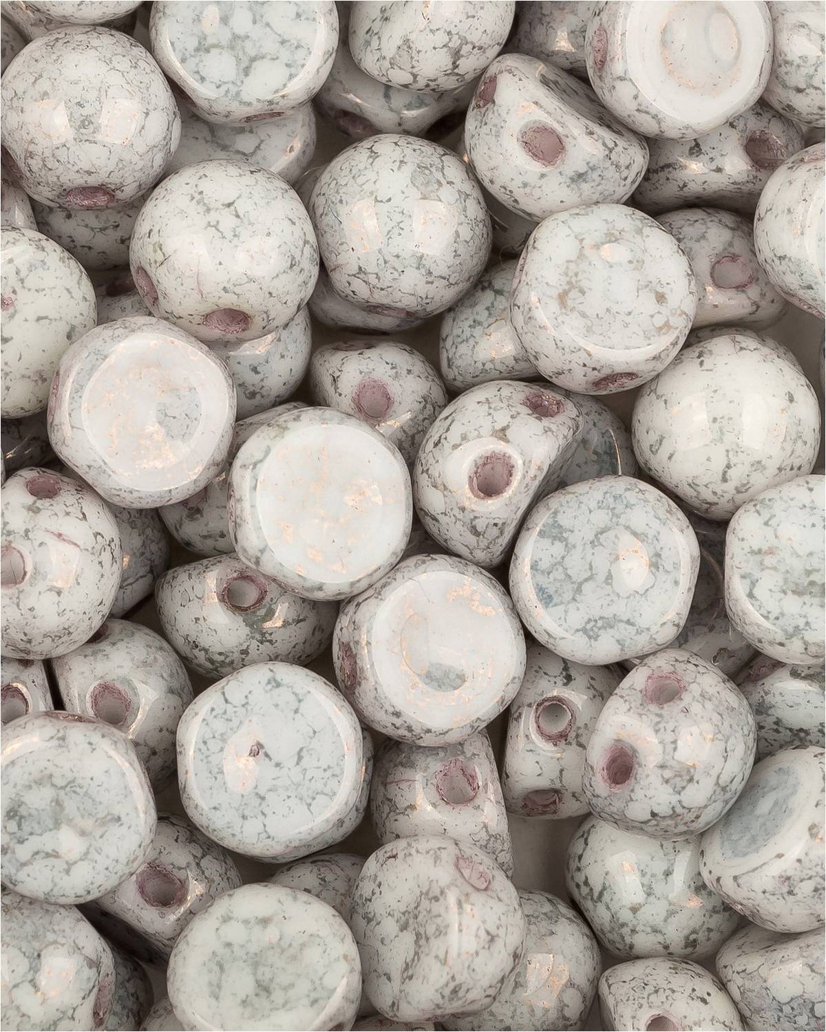 Бусины Czech Beads Cabochon 6 мм Chalk White Teracota Copper, 10 шт