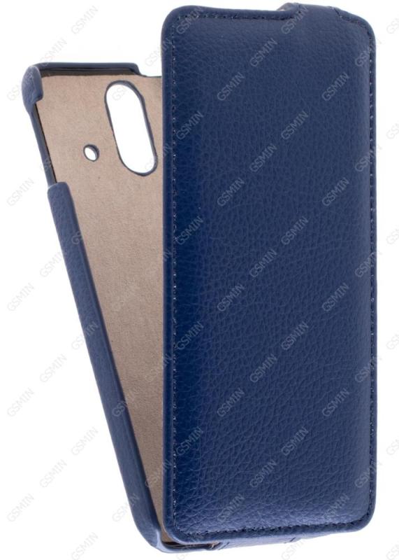 

Кожаный чехол для HTC One Dual Sim E8 Art Case (Синий), Белый