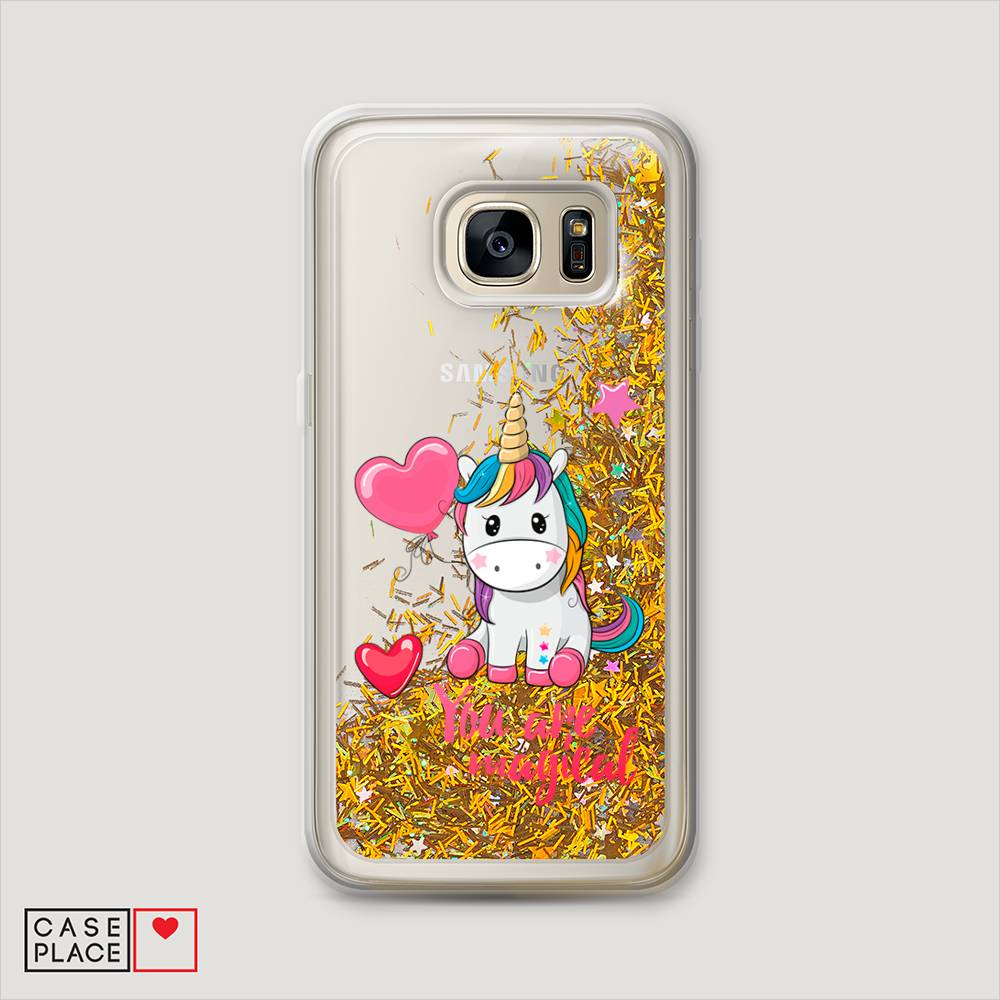 

Чехол Awog на Samsung Galaxy S6 edge "Волшебная единорожка", Розовый;серый, 24490-1