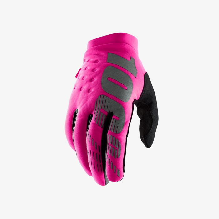 Мотоперчатки текстильные женские 100% Brisker Neon Pink Black XL