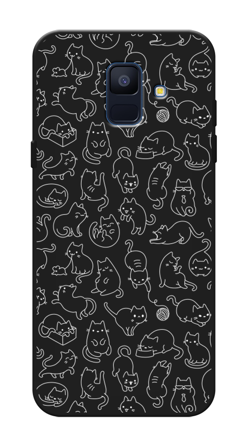 

Чехол Awog на Samsung Galaxy A6 "Шкодливые котики", Черный;белый;серый, 25952-1