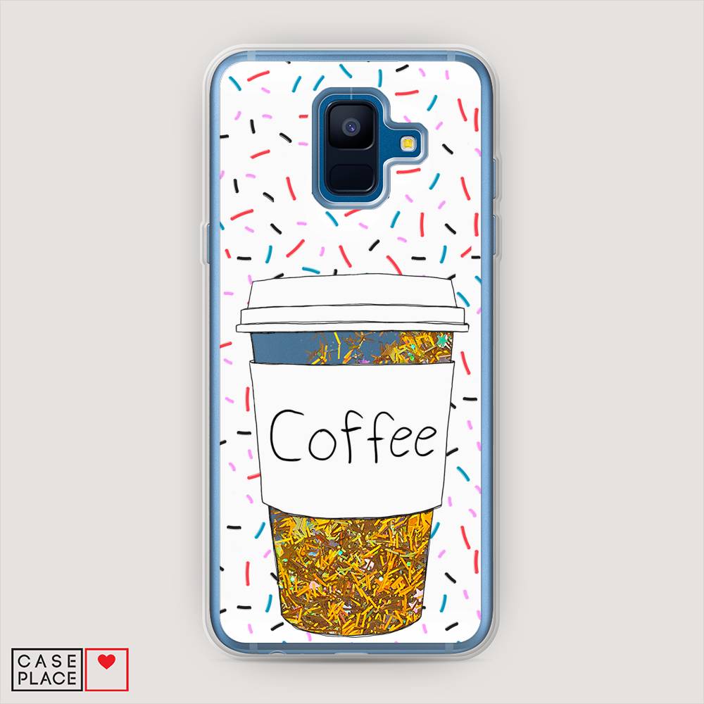 фото Чехол awog "coffee прозрачный стакан" для samsung galaxy a6