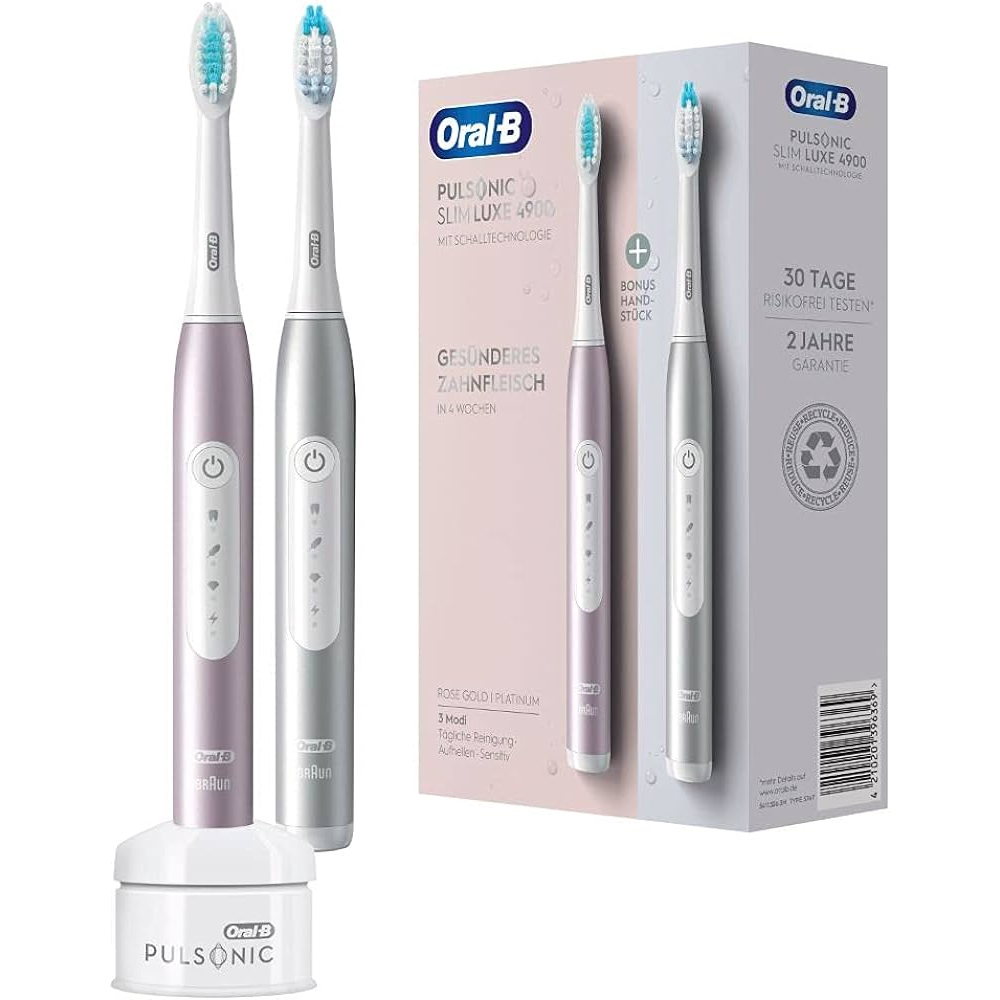 

Электрическая зубная щетка Oral-B Pulsonic Slim Luxe 4900 розовая, серебристая, Pulsonic Slim Luxe 4900