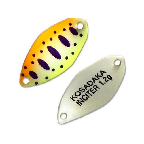 

Kosadaka Блесна колеблющаяся KOSADAKA TROUT POLICE INCITER ( 1,2гр/G13), Желтый;оранжевый;серебристый