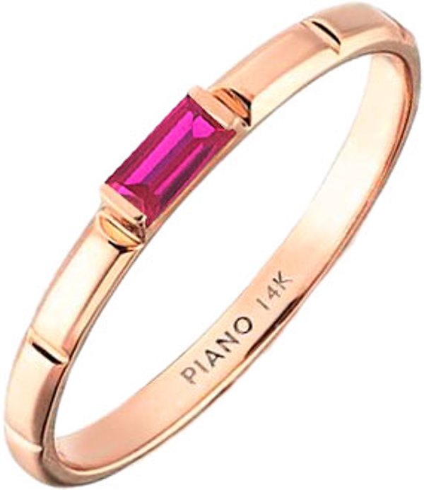 Кольцо из красного золота с фианитом р. 18 PIANO RHXR0135-r-pink