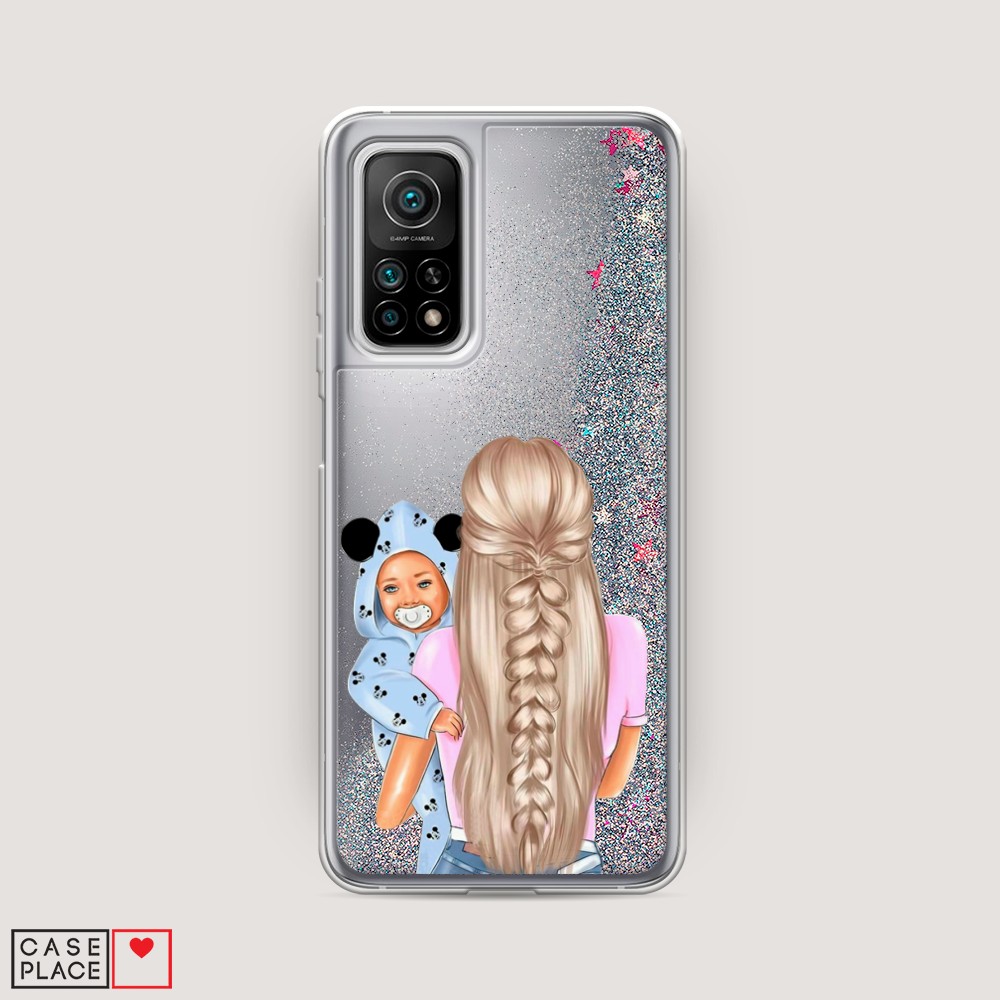

Жидкий чехол с блестками "Молодая мама" на Xiaomi Mi 10T Pro