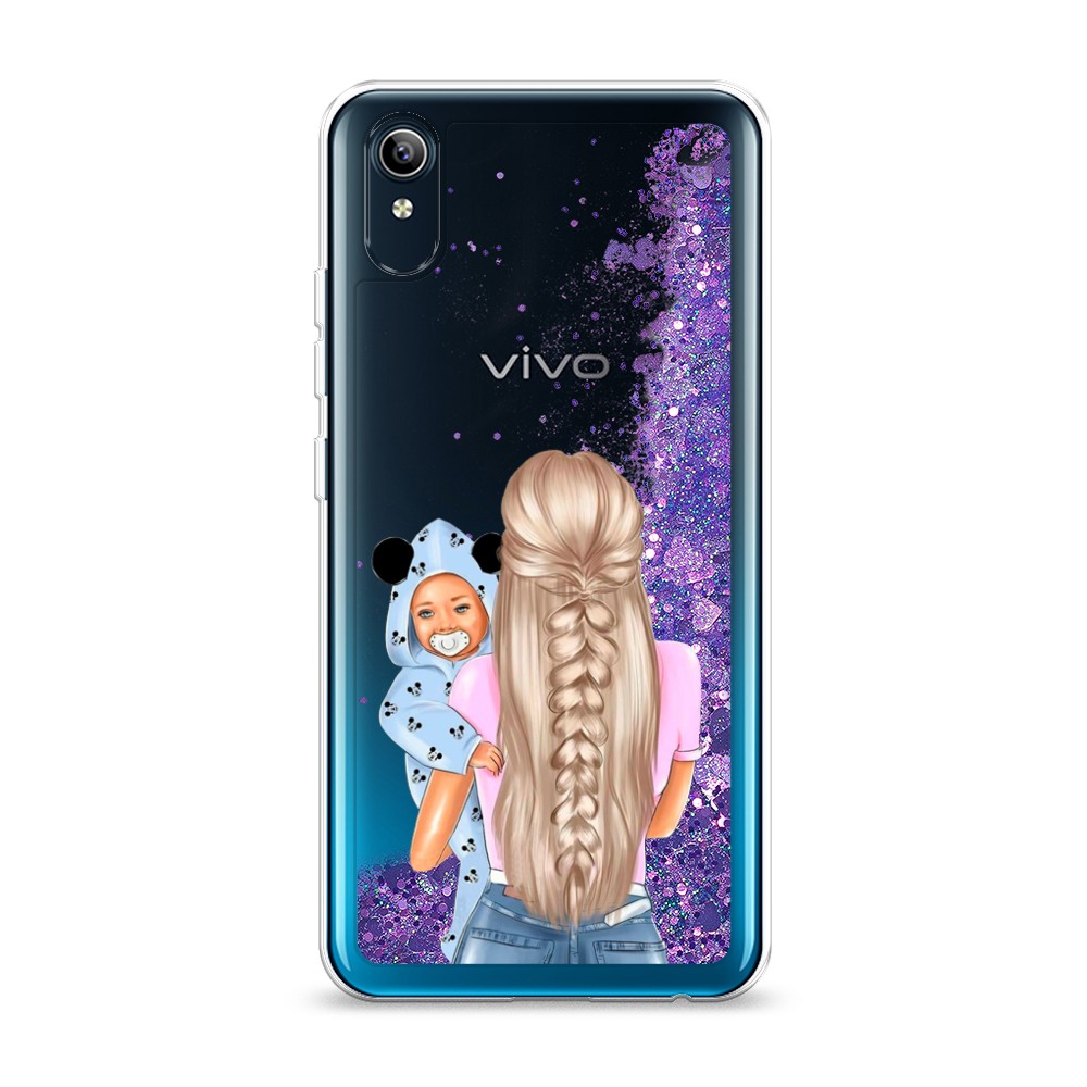 

Жидкий чехол с блестками "Молодая мама" на Vivo Y91c, 262892-1