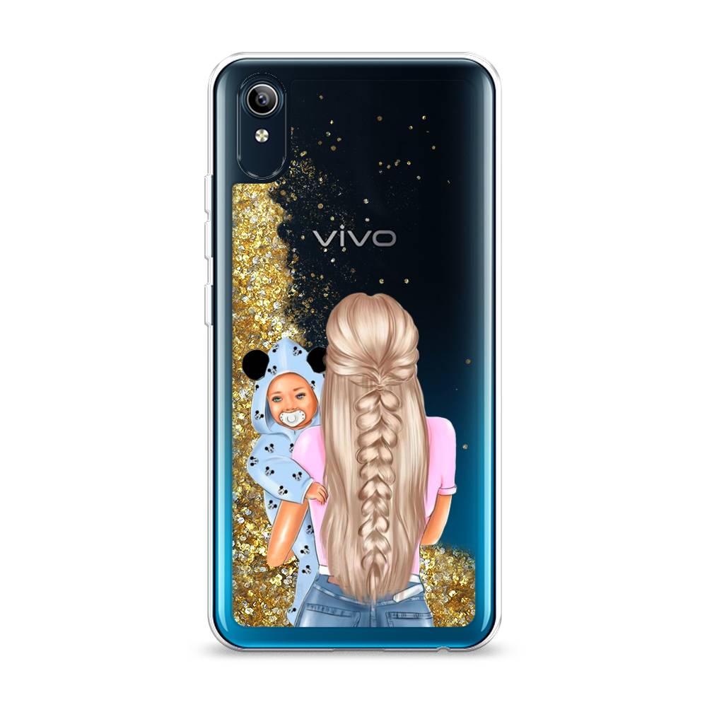

Жидкий чехол с блестками "Молодая мама" на Vivo Y91c, 262890-1