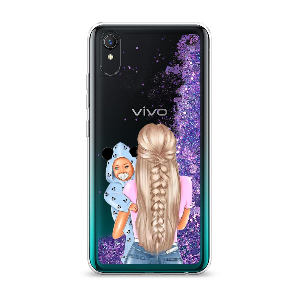 

Жидкий чехол с блестками "Молодая мама" на Vivo Y1s, 263292-1