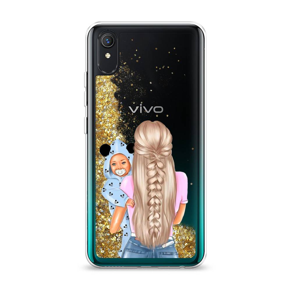 

Жидкий чехол с блестками "Молодая мама" на Vivo Y1s, 263290-1