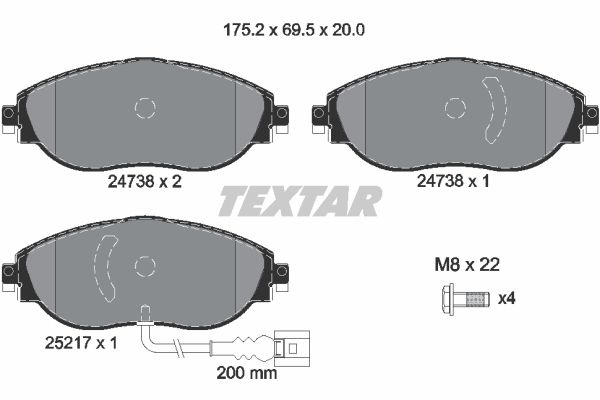 фото Колодки дисковые передние textar 2473803