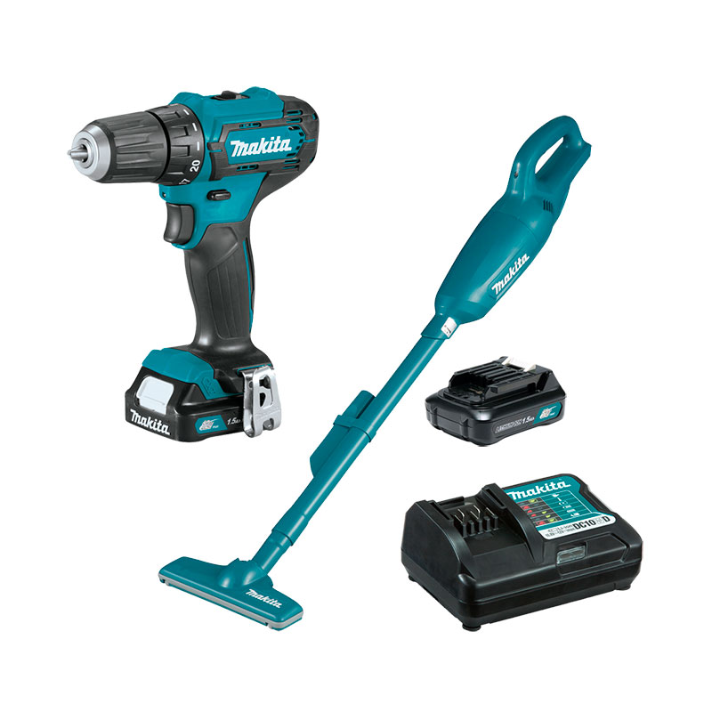 Набор аккумуляторного инструмента Makita CLX226X1 (шуруповерт, пылесос) набор аккумуляторного инструмента 24v 4mah болгарка гайковерт кейс для хранения