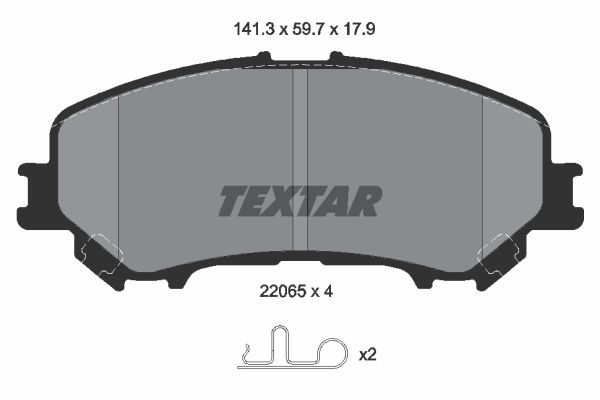 

Тормозные колодки Textar передние дисковые 2206501, Колодки тормозные дисковые | перед |