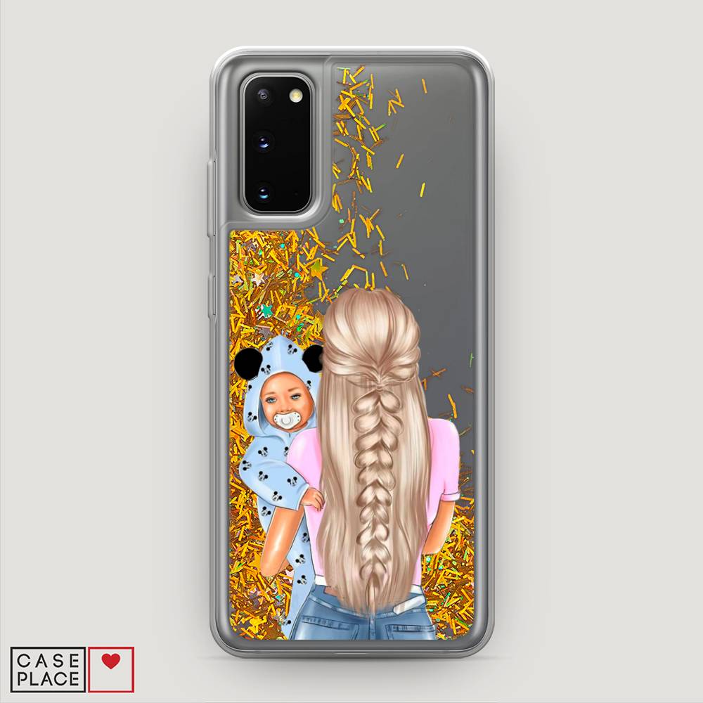 

Жидкий чехол с блестками "Молодая мама" на Samsung Galaxy S20, 29290-1