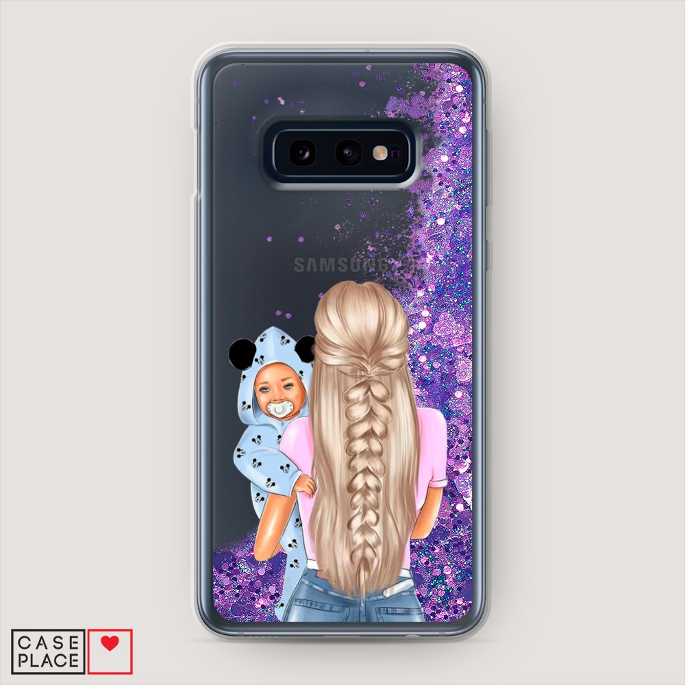 

Жидкий чехол с блестками "Молодая мама" на Samsung Galaxy S10E