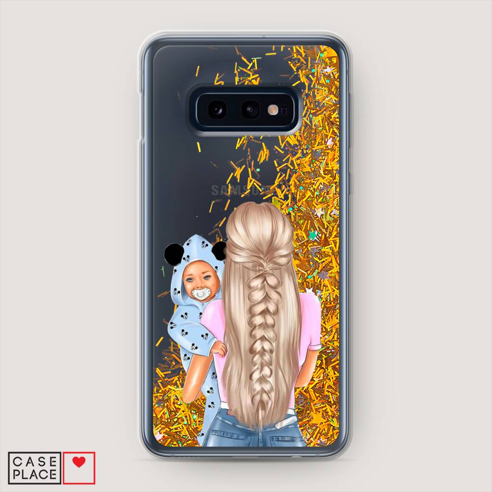 

Жидкий чехол с блестками "Молодая мама" на Samsung Galaxy S10E, 27290-1