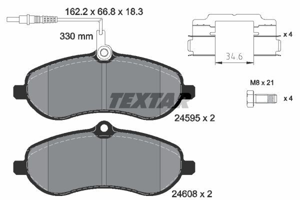 

Тормозные колодки Textar передние 2459501, Колодки тормозные передние Textar 2459501 Textar 2459501