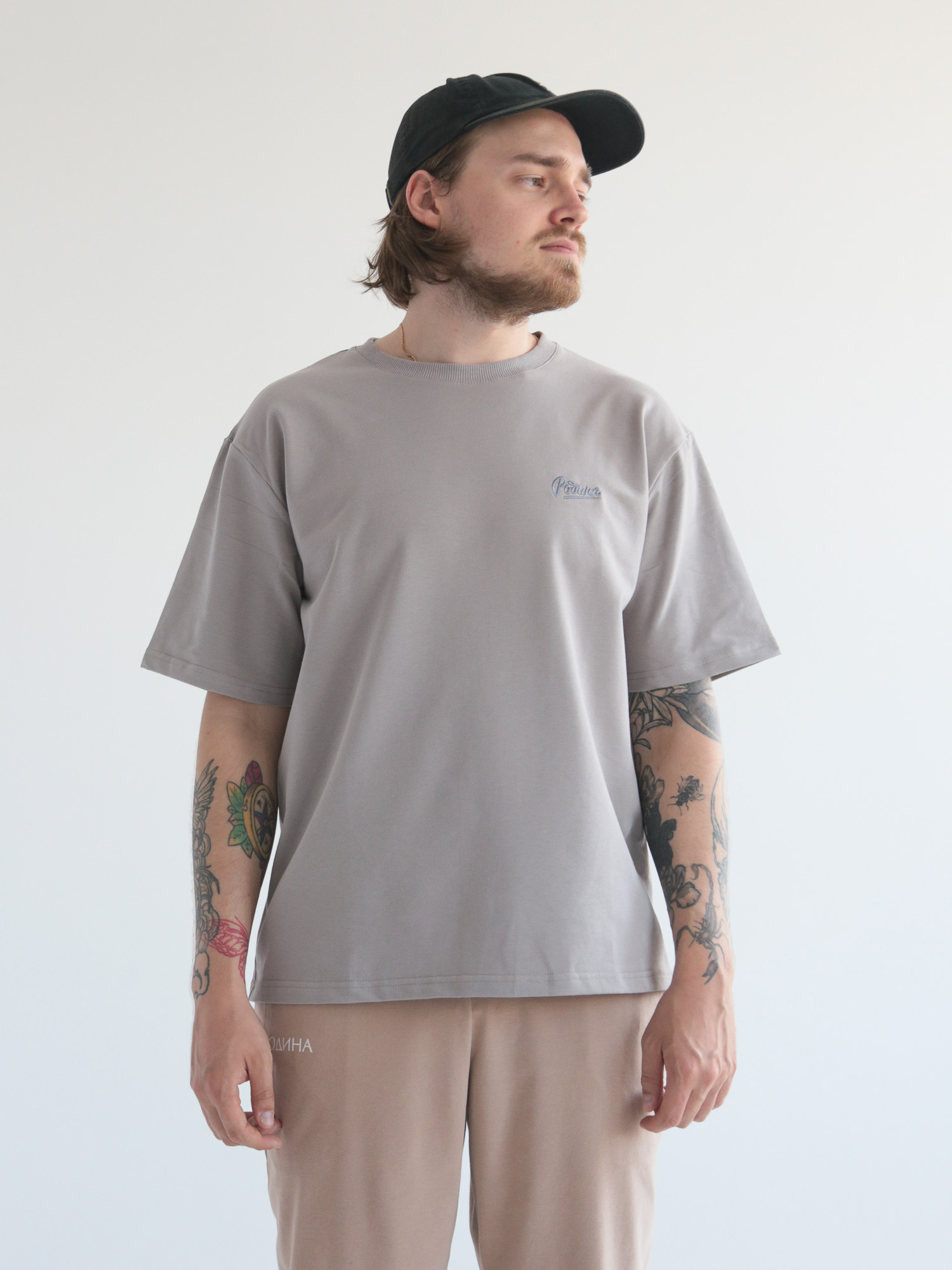 

Футболка мужская Родина TEE_M-OVRSIZED-022 серая L, TEE_M-OVRSIZED-022