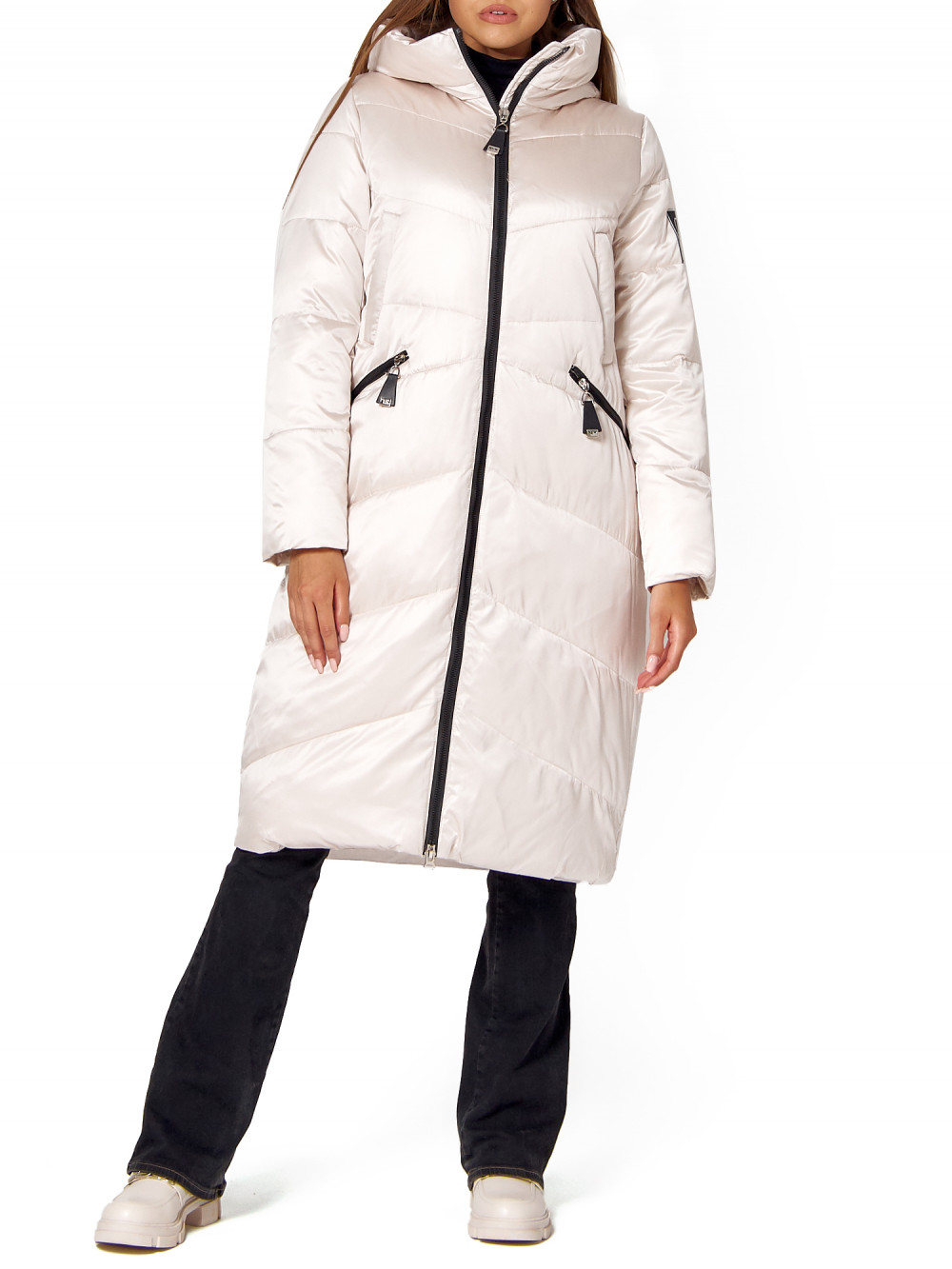 

Пальто женское NoBrand AD442152 бежевое XXL, AD442152