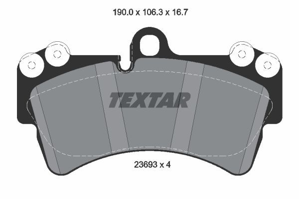 

Тормозные колодки Textar передние дисковые 2369302, Колодки тормозные дисковые | перед |