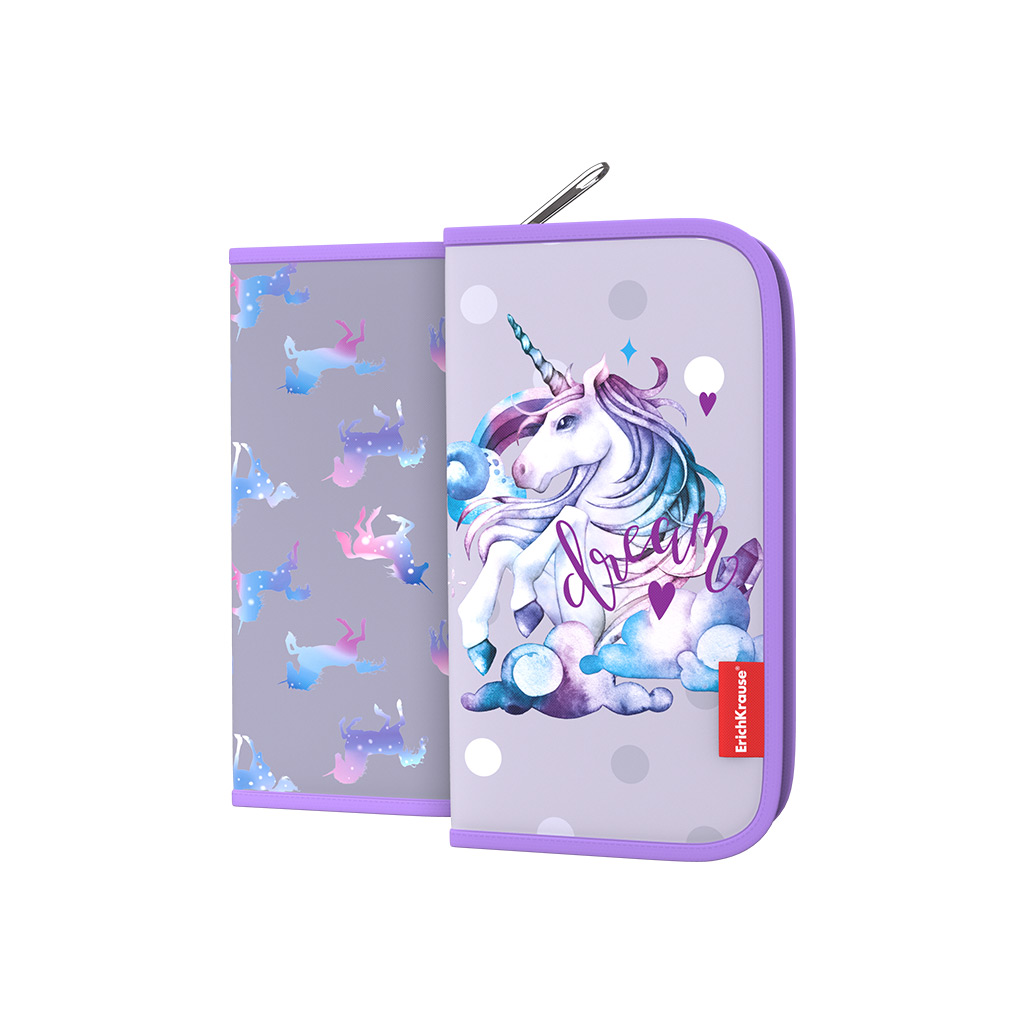 

Пенал-книжка с наполнением ErichKrause 110x205x25мм Dream Unicorn
