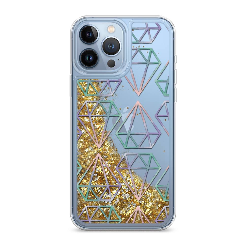 

Жидкий чехол с блестками "Бриллианты голографика" на Apple iPhone 13 Pro Max, 14490-1