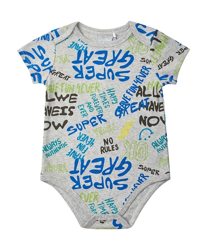 

Боди детское Kari Baby AW23B08003509 серый, 62, 220387