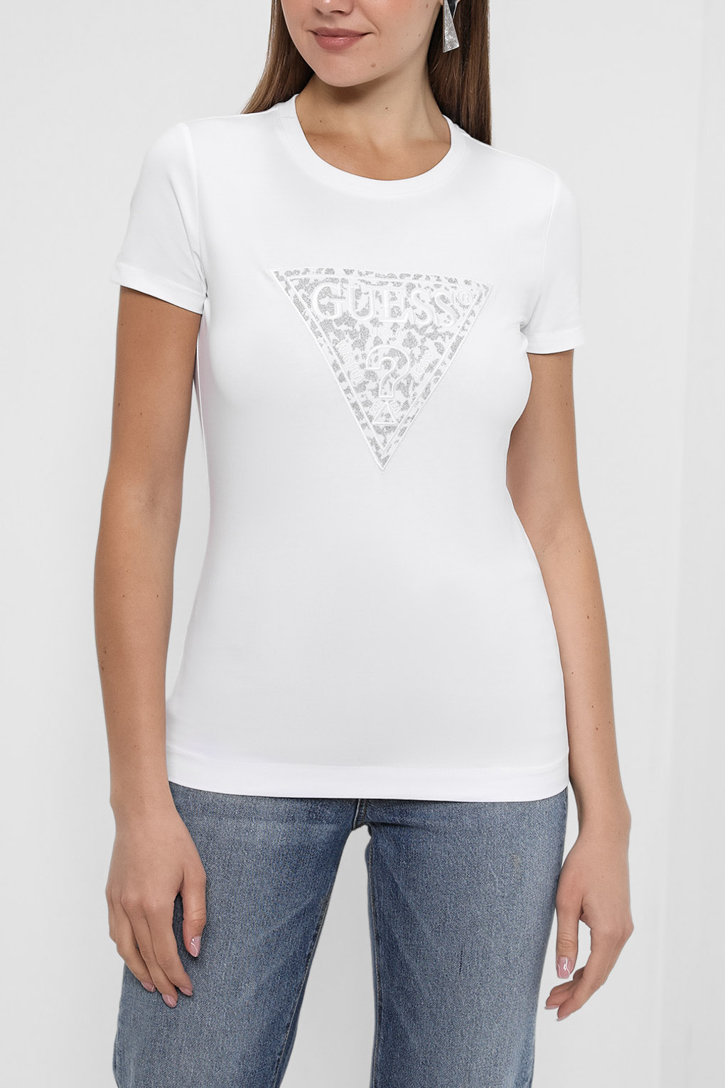 

Футболка женская Guess Jeans W2BI13 J1300 белая S, W2BI13 J1300